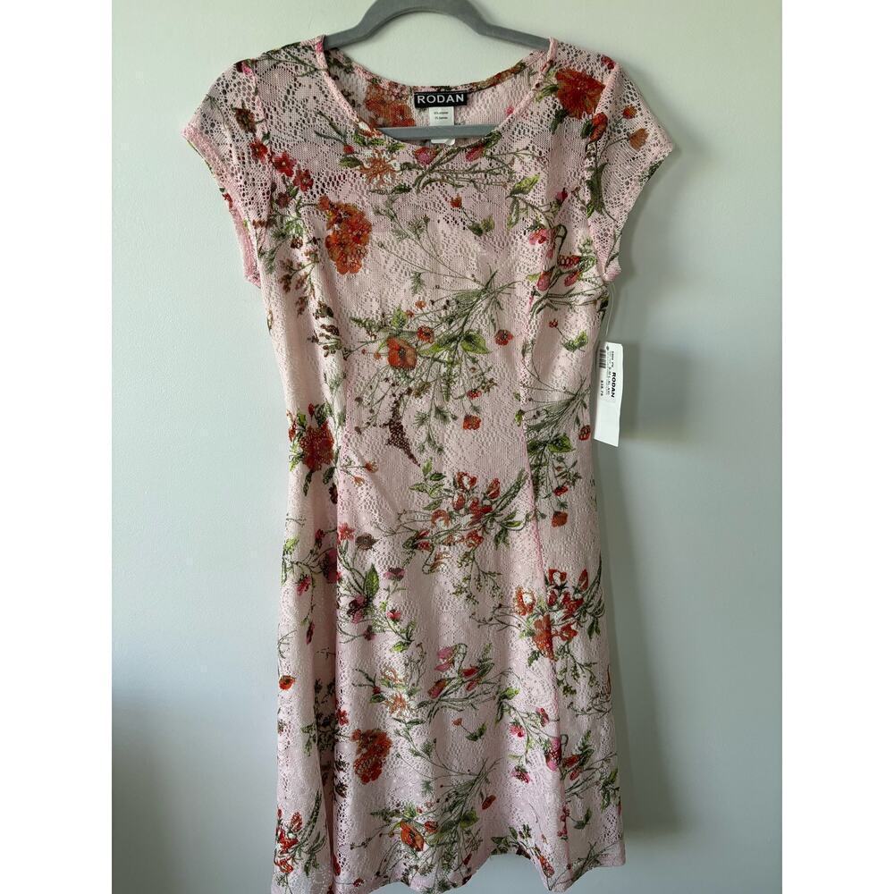 Rodan Pink Floral Midi Dress